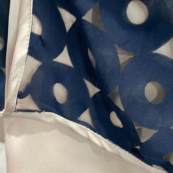 𝅺eshakti Navy And Tan Circle Cut Out Sleeveless Fly Away Top Sz 2X-20W - Picture 12 of 14